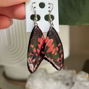 Pink Butterfly Wing Earrings